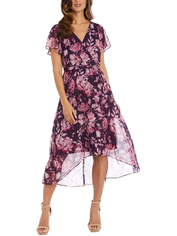 Sale Event Plus Womens Floral Long Wrap Dress