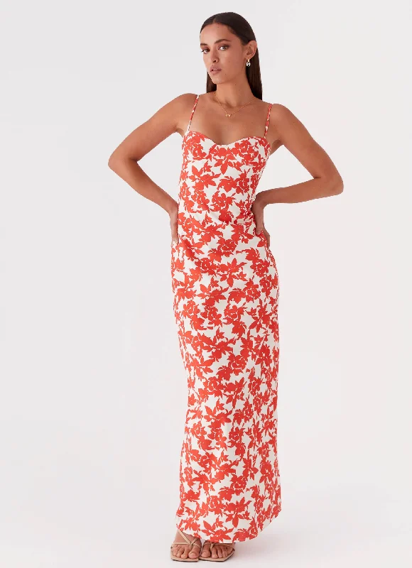 Today’s Special Forbidden Floral Bustier Maxi Dress - Red Floral