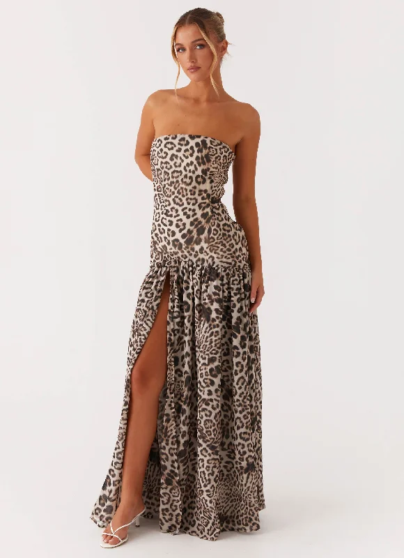 Special Discount Eden Strapless Maxi Dress - Leopard