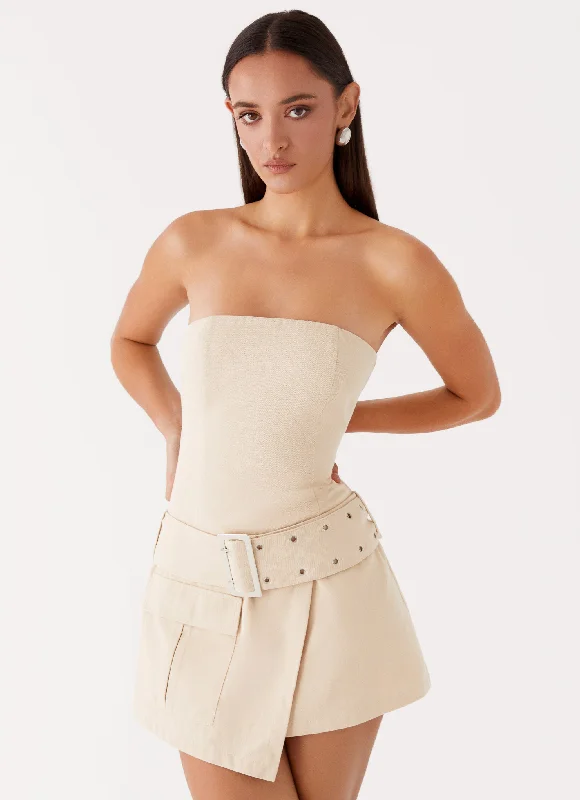 Instant Discount All For You Strapless Mini Dress - Ivory