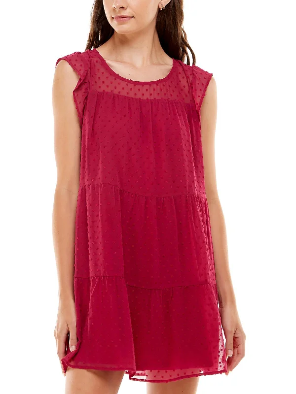 Exclusive Savings Juniors Womens Tiered Short Mini Dress
