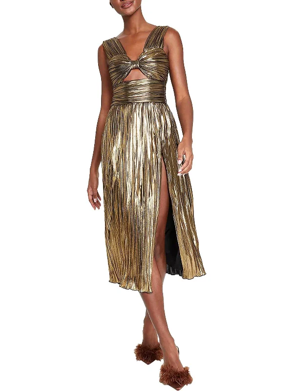 Reduced Prices Womens Metallic Midi Cocktail And Party Dress