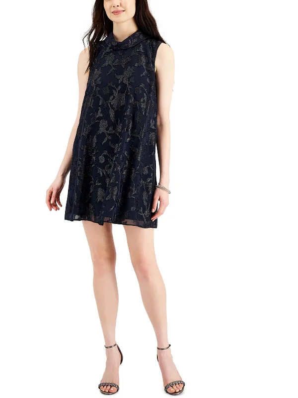 Great Deals Petites Womens Metallic Mini Cocktail and Party Dress