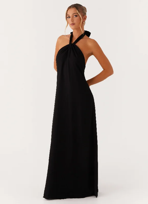 Sneak Peek Sale Golden Child Linen Maxi Dress - Black