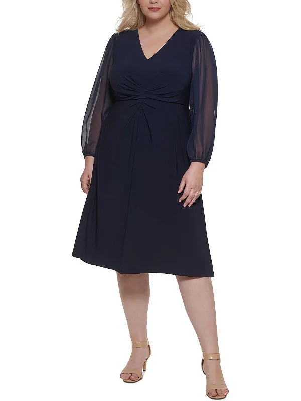 Super Bargain Plus Womens Pleated Long Maxi Dress