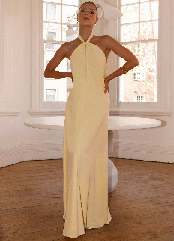 Exclusive Savings Golden Child Linen Maxi Dress - Yellow