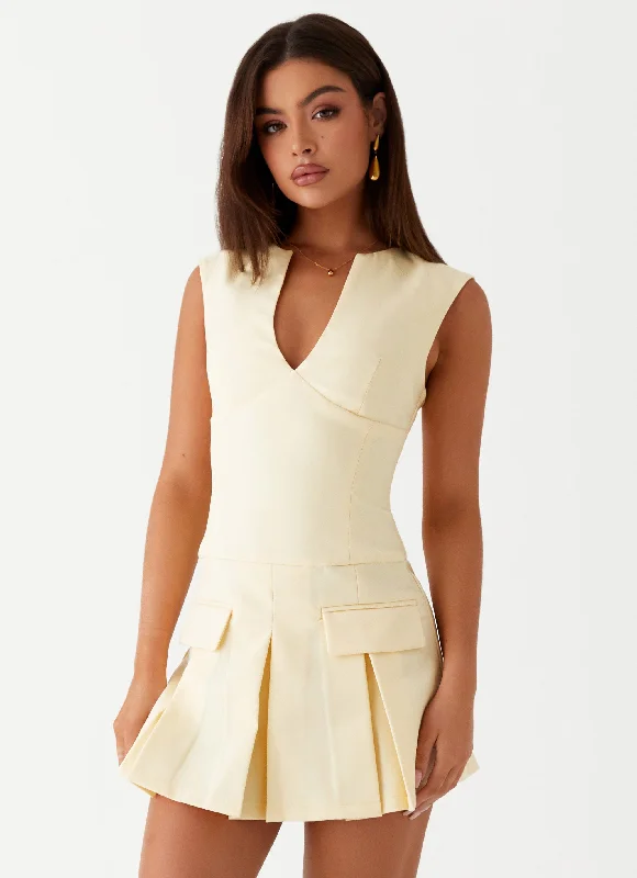 Don't Wait Cassia Mini Dress - Yellow