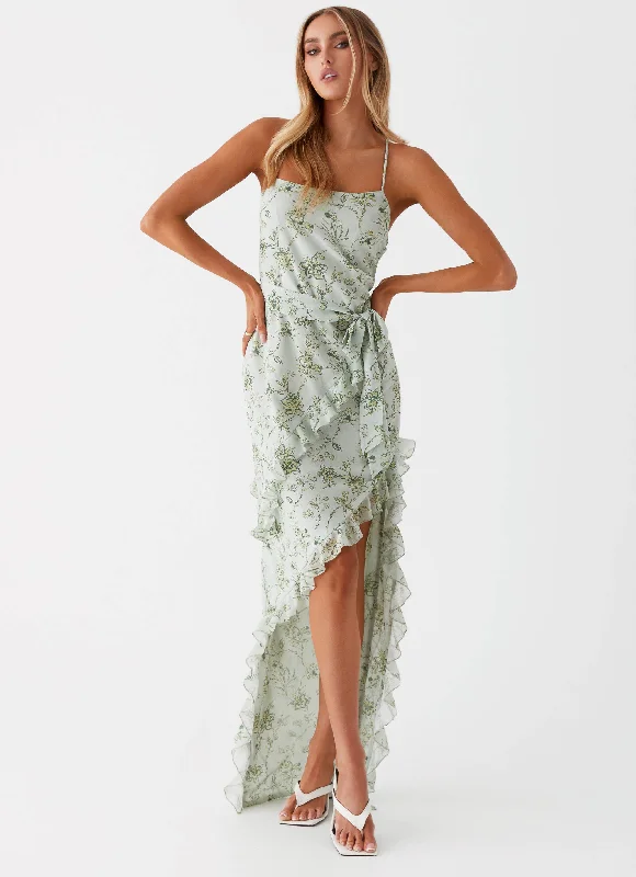 Midnight Sale Sweet Serenity Maxi Dress - Sage Floral