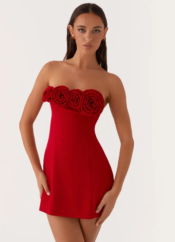 Sneak Peek Sale Patsie Strapless Mini Dress - Red
