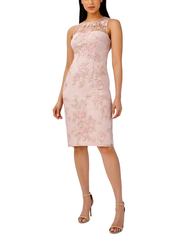 Overstock Sale Womens Party Mesh Inset Sheath Dress