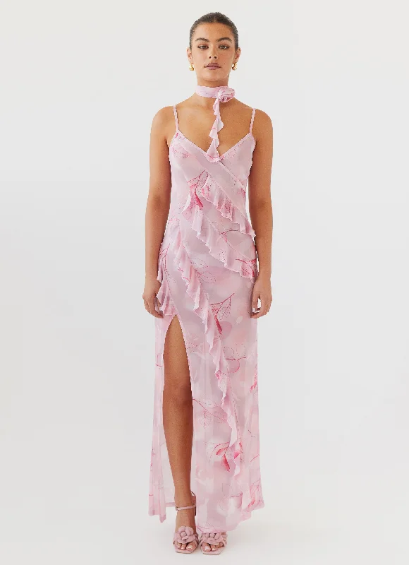 Stock Up and Save New Romantics Mesh Maxi Dress - Soft Pink