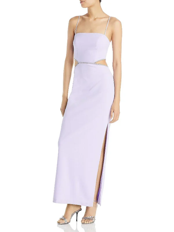 Midnight Madness Womens Embellished Maxi Evening Dress