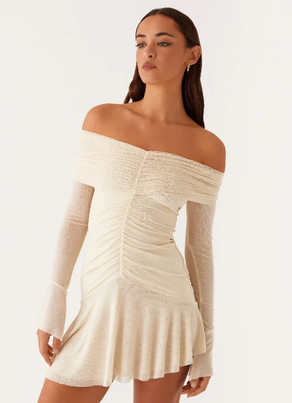 Time-Limited Offer Ellis Ruched Mini Dress - Pastel Yellow