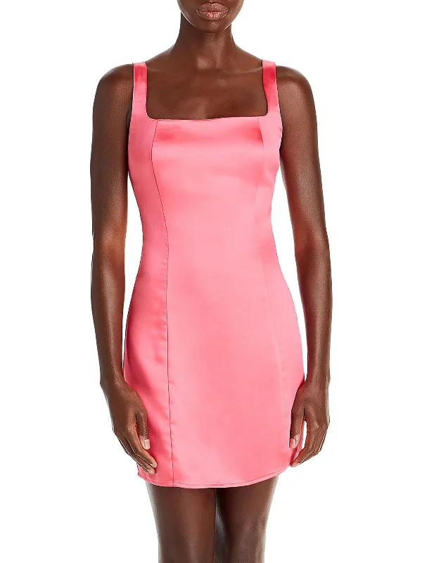 Incredible Offers Womens Satin Sleeveless Bodycon Dress