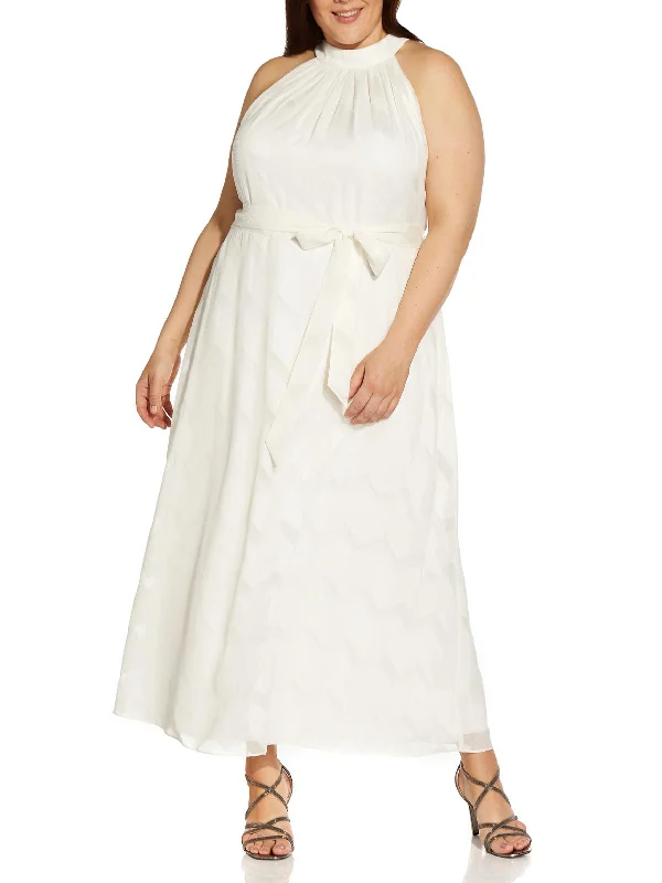 Weekend Special Plus Womens Halter Calf Midi Dress