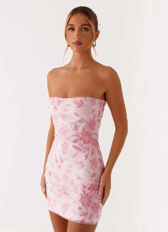 Deep Discounts Moorey Beaded Mini Dress - Pink