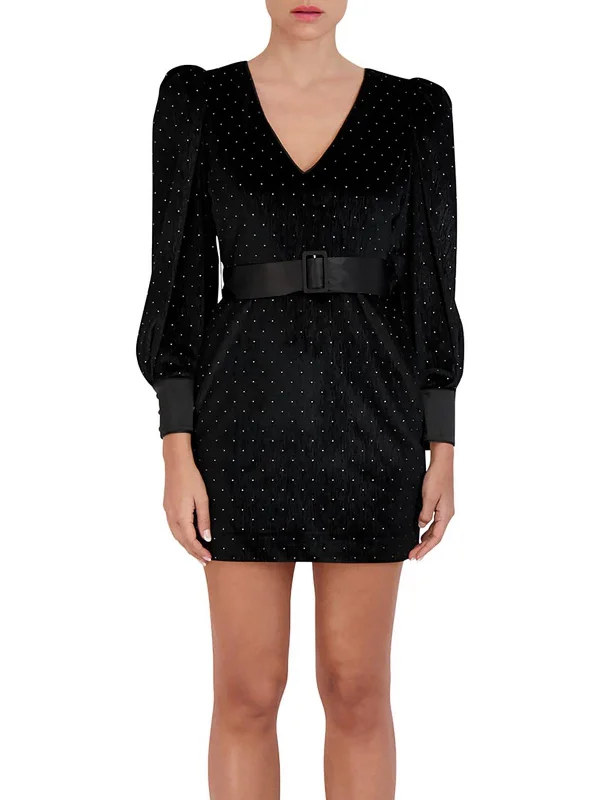 Overstock Womens Embellished Short Mini Dress