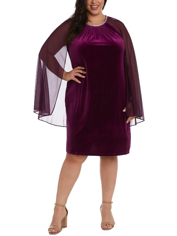 Lowest Price Plus Womens Embellished Knee Sheath Dress