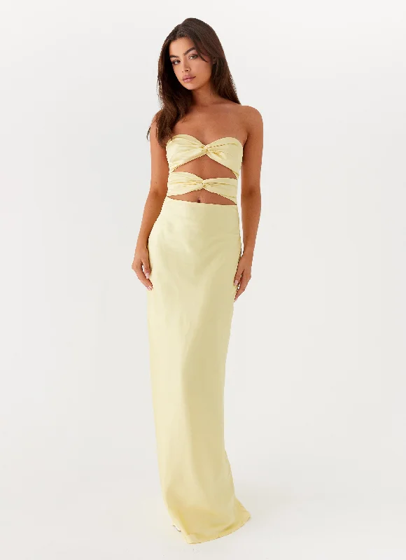 Online Exclusive Tianna Strapless Maxi Dress - Yellow
