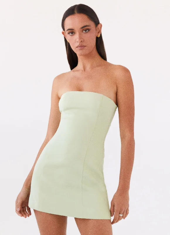 Savings Spectacular Ayanna Strapless Mini Dress - Green Zest