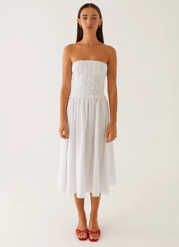 Exclusive Savings Lulie Shirres Midi Dress - Ivory