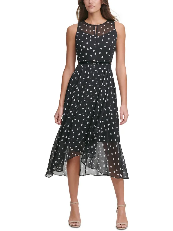 Mega Sale Womens Sheer Polka dot Midi Dress
