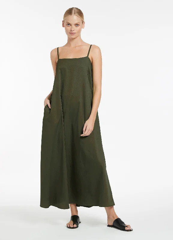 Epic Deals Jetset A Line Strappy Dress - Olive