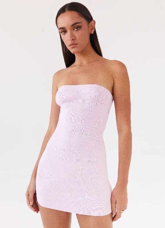 Steals and Deals Ashton Strapless Knit Mini Dress - Pink