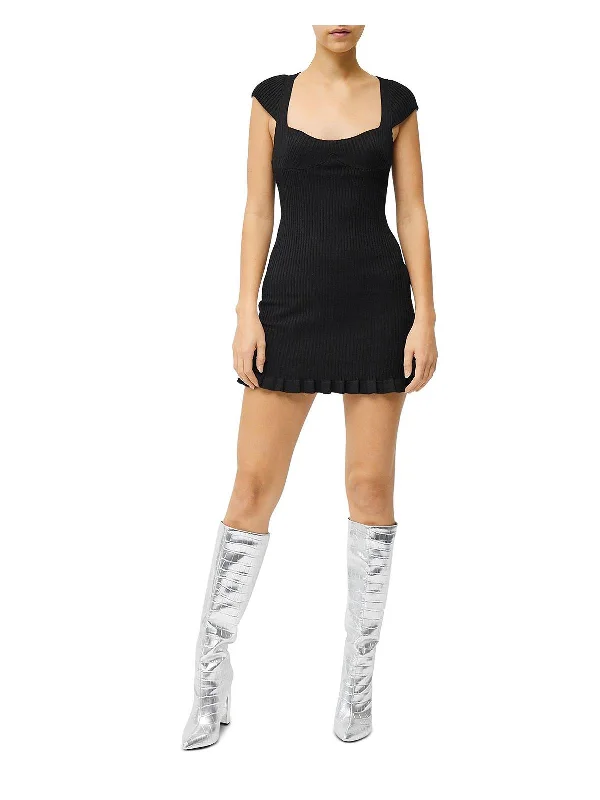 Special Price Womens Ribbed Knit Mini Sweaterdress