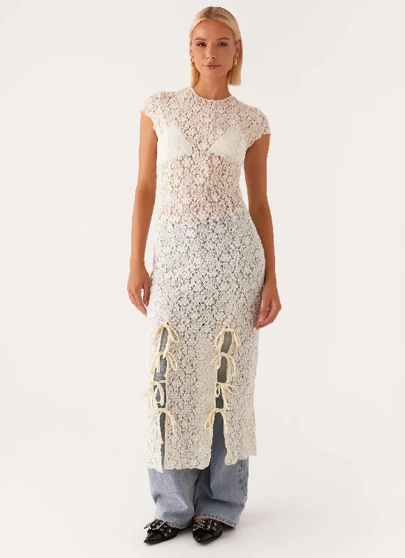 Deal Explosion Gisele Lace Midi Dress - Ivory