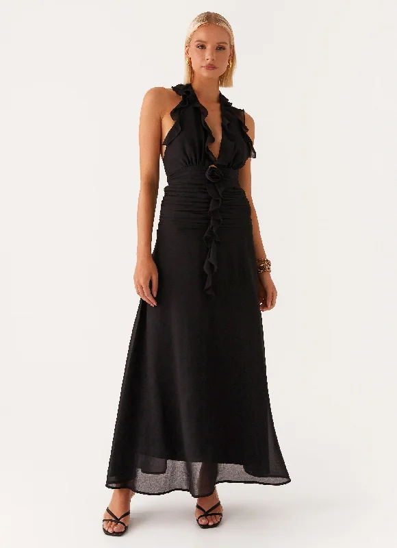 Friends and Family Sale What You Need Frill Maxi Dress - Black