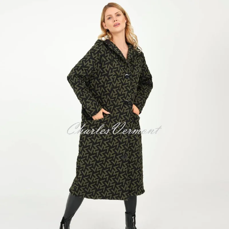 Midnight Madness EverSassy Abstract Jacquard Hooded Coat - Style 12803