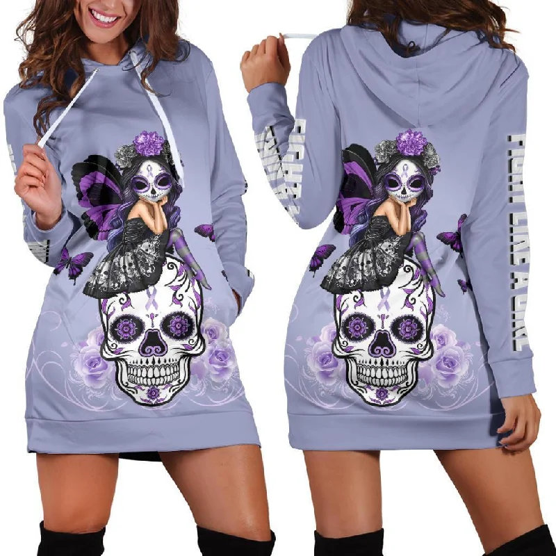 Big Discounts Violet FLAG Skull Hoodie Dress