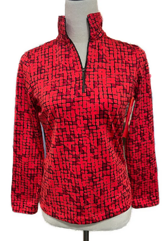 Price Smash Women's Tail White Label Red & Black Tile Golf Pullover Size XS