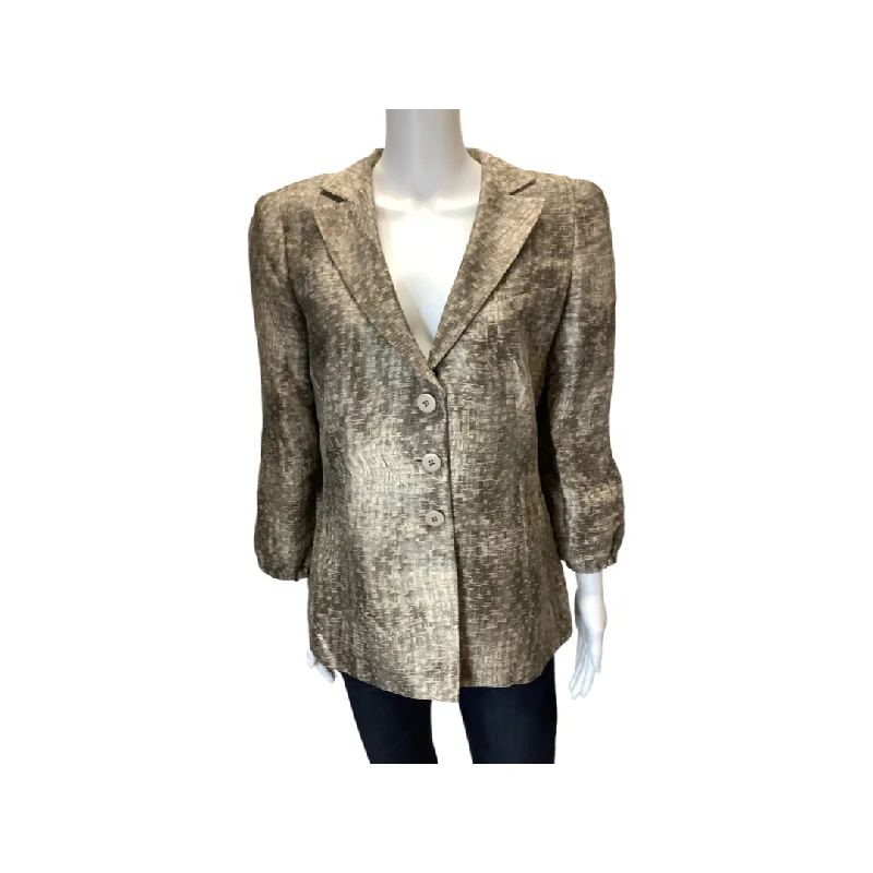 Deep Discounts Armani Tan Silk Blend Blazer Size 12