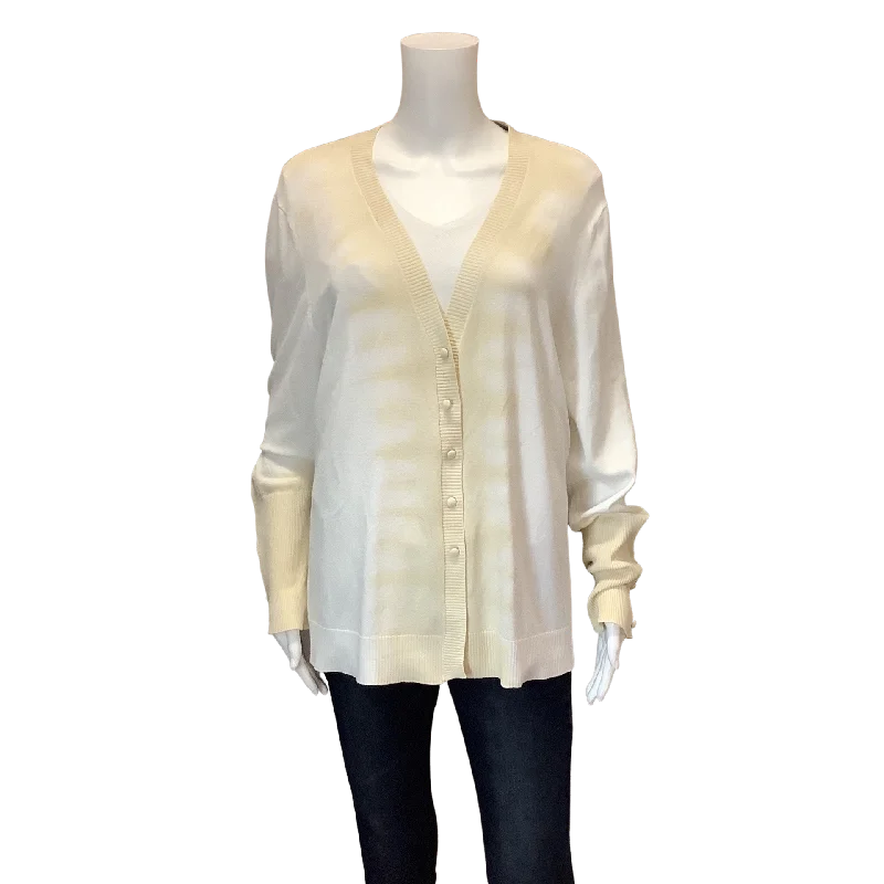 Great Deals Ecru Womens Cardigan Long Sleeve Tan Tie Dye Size: XL