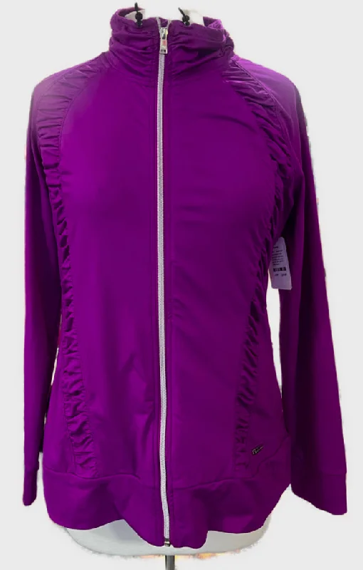 Low Prices Sunice Women's Full-Zip Fuschia Long Sleeve Fall Jacket w/Ruching Accents Size L MSP$75