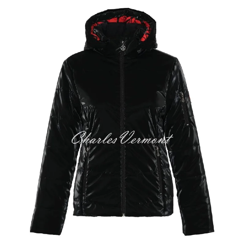 Huge Discounts Dolcezza High Gloss Coat with Printed Lining and Hood - Style 73816