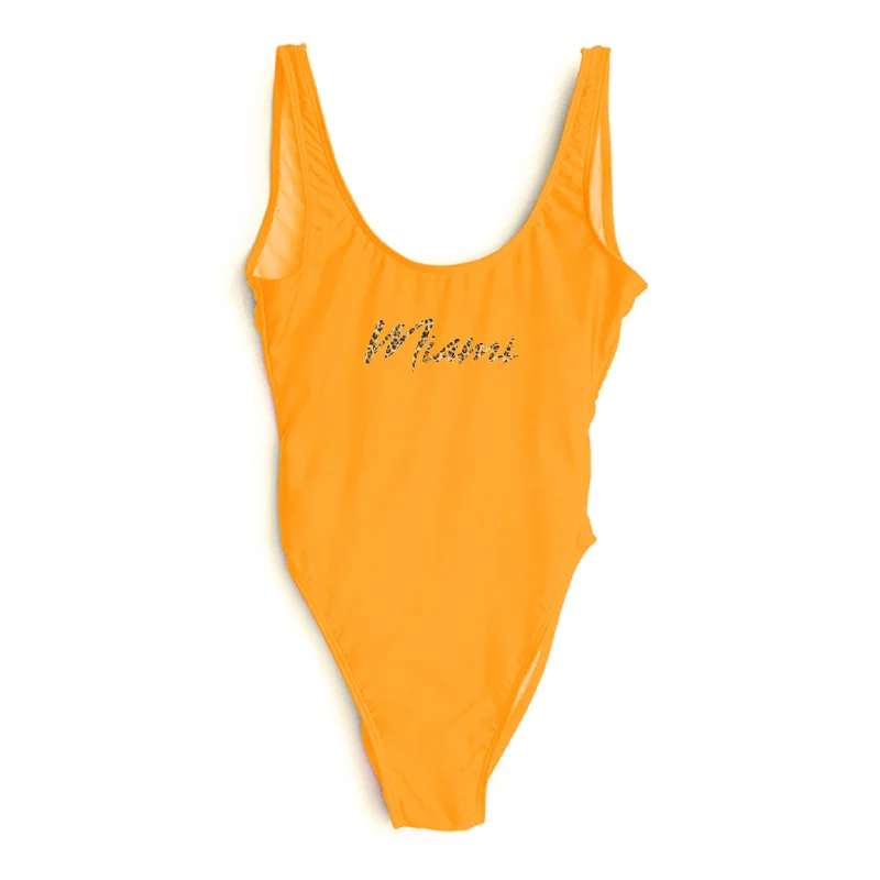 Amazing Deals MIAMI W/ CHEETAH TEXT // NEW WILD THING FONT [SWIMSUIT]