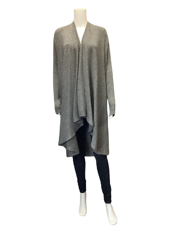 Mega Sale NY Charisma Women's Cardigan Gray Open Ribbed Sweater Size: XL