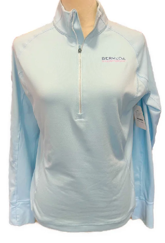 Buy Now Women's Puma Baby Blue Zip Pullover w/ Logo Size L