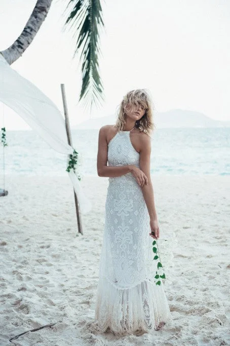 Overstock Grace Loves Lace Casablanca Lace Halter Gown - Spell & The Gyps
