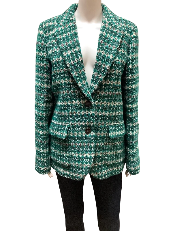 Discount Deals J. Crew Green Tweed Boyfriend Jacket Size: 14
