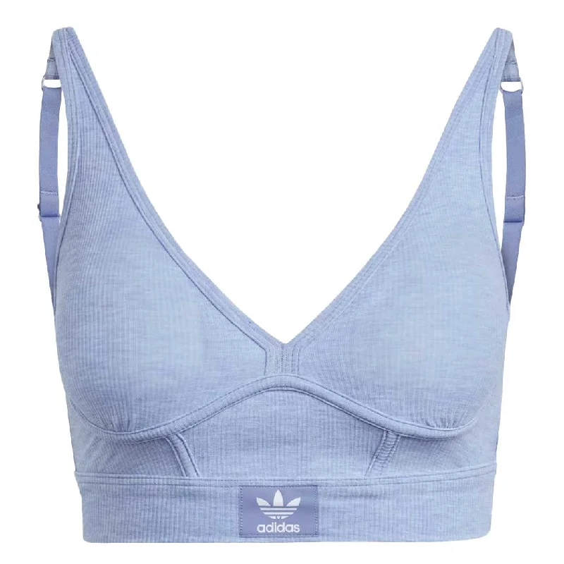 New Markdowns adidas - Women's Adicolor Flex Ribbed Cotton Two-Ply Plunge Brami Bra (GC3843)