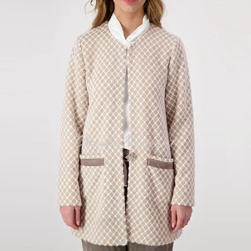 Referral Discount Just White Diamond Pattern Cardigan – Style C1210