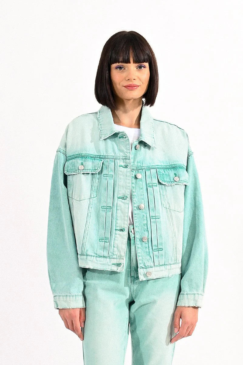 Super Deal Aqua Acid Wash Jacket