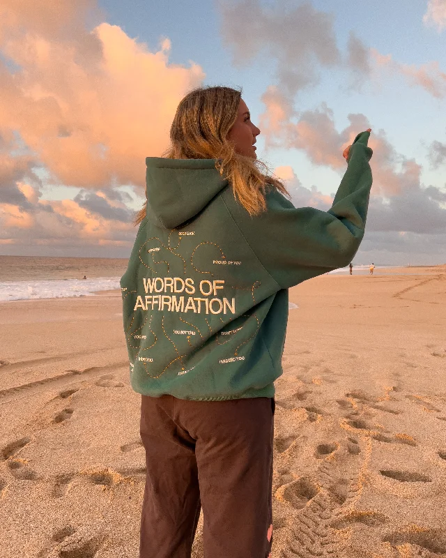 Lowest Price "Words of Affirmation" Oversized Lux Hoodie in Green