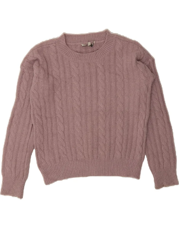 Exclusive Savings LAURA ASHLEY Womens Crop Crew Neck Jumper Sweater UK 10 Small  Pink Wool