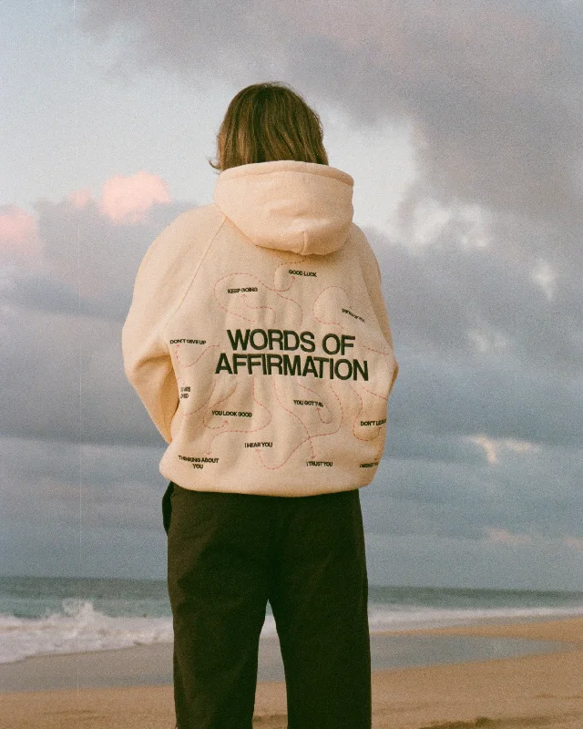 Limited Edition "Words of Affirmation" Oversized Lux Hoodie in Cream