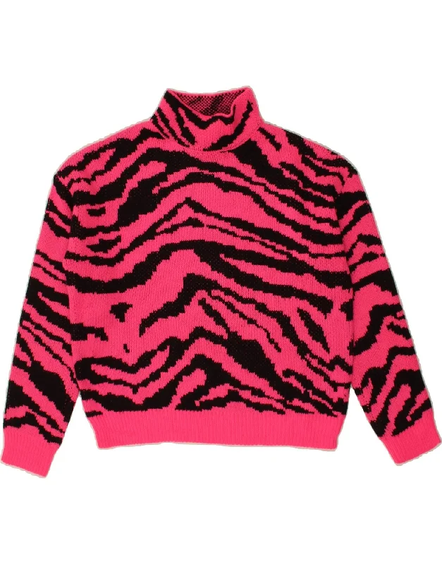 Flash Deals SHEIN Womens Crop Turtle Neck Jumper Sweater UK 10 Small Pink Animal Print Flash Deals SHEIN Womens Crop Turtle Neck Jumper Sweater UK 10 Small Pink Animal Print